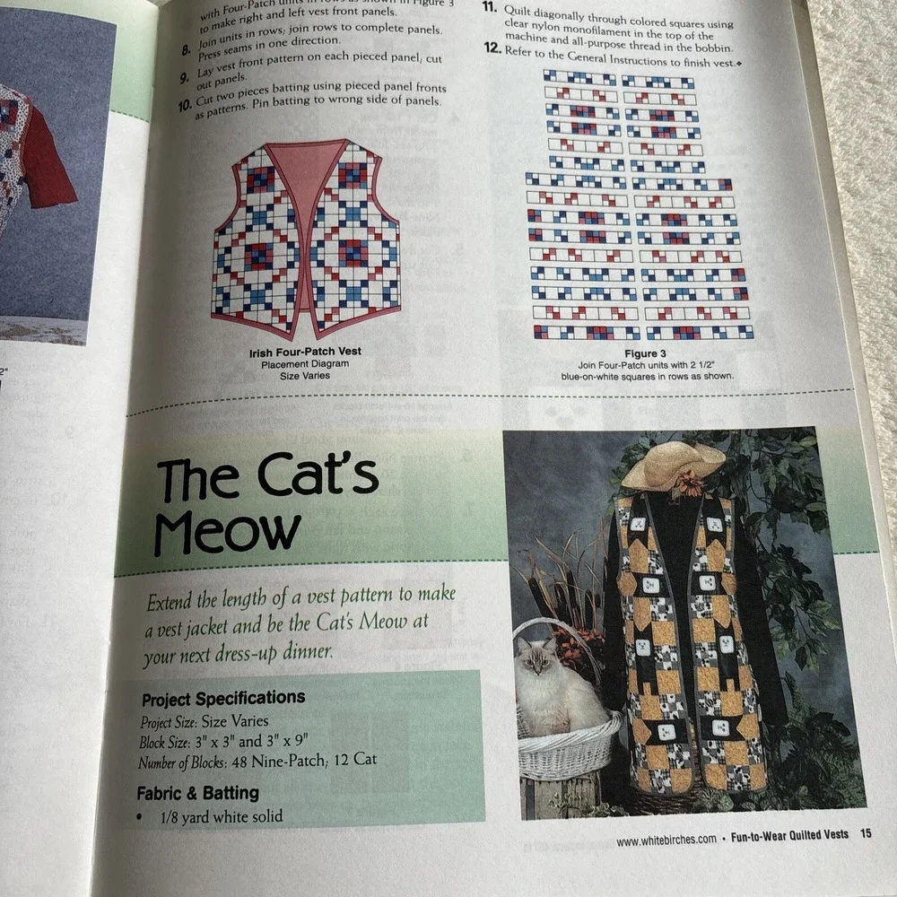 QUILTED VESTS PATTERNS FUN TO WEAR Quilting Sewing Wearable Art 8‎ Projects